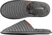 Apollo Pantoffels Gestreept Heren Elastomeer/textiel Grijs Maat 45-46