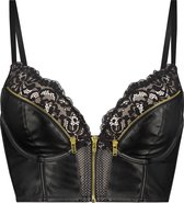 Hunkemöller Dames Lingerie Voorgevormde push-up longline beugel bh Talia Cup A - F  - Zwart - maat E70