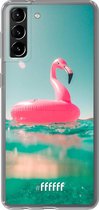 6F hoesje - geschikt voor Samsung Galaxy S21 Plus -  Transparant TPU Case - Flamingo Floaty #ffffff
