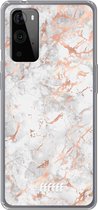 6F hoesje - geschikt voor OnePlus 9 Pro -  Transparant TPU Case - Peachy Marble #ffffff