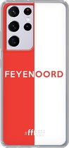 6F hoesje - geschikt voor Samsung Galaxy S21 Ultra -  Transparant TPU Case - Feyenoord - met opdruk #ffffff