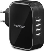 Spigen Essential F401 USB Oplader 34W met 4 Poorten Zwart