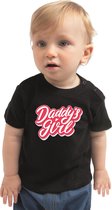 Daddys girl vaderdag cadeau t-shirt zwart voor peuters - Vaderdag / papa kado 92 (11-24 maanden)