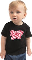 Daddys girl vaderdag cadeau t-shirt zwart voor peuters - Vaderdag / papa kado 92