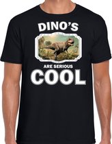 Dieren dinosaurussen t-shirt zwart heren - dinosaurs are serious cool shirt - cadeau t-shirt stoere t-rex dinosaurus/ dinosaurussen liefhebber 2XL