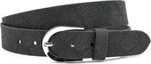 Thimbly Belts - Dames riem kroko look zwart 3.5 cm breed - Zwart - Casual - Echt Leer - Taille: 105cm - Totale lengte riem: 120cm