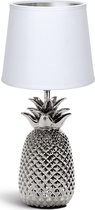 LED Tafellamp - Tafelverlichting - Aigi Winkon - E14 Fitting - Rond - Mat Wit/Zilver - Keramiek - BES LED