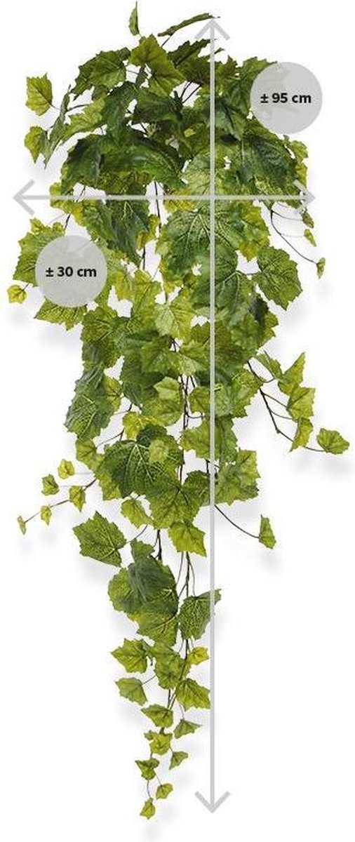 maxifleur Kunstplanten Druivenblad kunst hangplant 90cm - groen