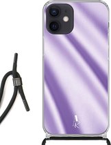 iPhone 12 Mini hoesje met koord - Lavender Satin