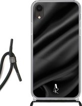 iPhone Xr hoesje met koord - Black Satin