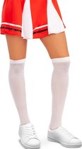 FUNIDELIA Witte hoge sokken voor vrouwen en mannen Cheerleader - Wit