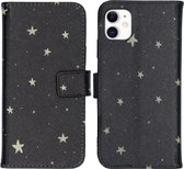 iMoshion Hoesje Geschikt voor iPhone 11 Hoesje Met Pasjeshouder - iMoshion Design Softcase Bookcase - Goud / Zwart / Stars Gold