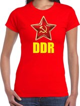 DDR / Duitsland t-shirt rood voor dames - communistisch verkleed shirt - verkleedkleding / kostuum XL