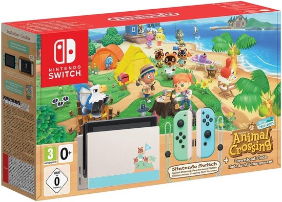 Nintendo Switch Console - Groen / Blauw - Nieuw model - Incl. Animal Crossing: New Horizons - Nintendo