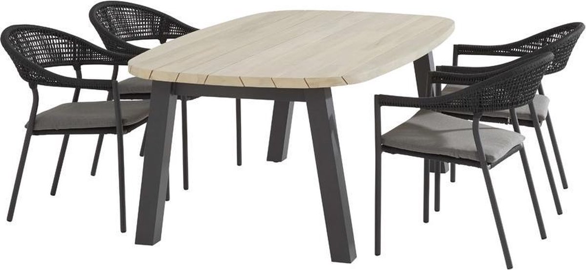 Taste by 4 Seasons Sienna chaise de jardin empilable - gris moyen