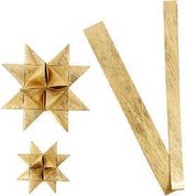 Papieren vlechtstroken, b: 15+25 mm, d: 6,5+11,5 cm, goud, zijde, 32stroken, l: 44+78 cm