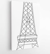 Eiffel Tower line illustration. Paris line art. Line icon - Modern Art Canvas - Vertical - 1498788041 - 115*75 Vertical
