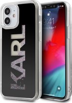 Zwart hoesje van Karl Lagerfeld - Backcover - iPhone 12 Mini - Liquid Glitter