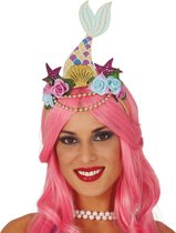 Fiestas Guirca Haarband Zeemeermin En Bloem Dames 23 Cm Vilt