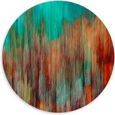 Forex Wandcirkel - Abstracte vegen Rood/Blauw - 100x100cm Foto op Wandcirkel (met ophangsysteem)