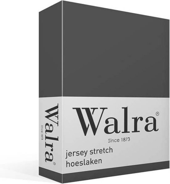 Walra Hoeslaken Jersey Stretch - 160x220 - 100% Katoen - Antraciet