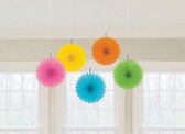 Amscan Waaiers Feestdecoratie 15 Cm 5 Stuks Multicolor