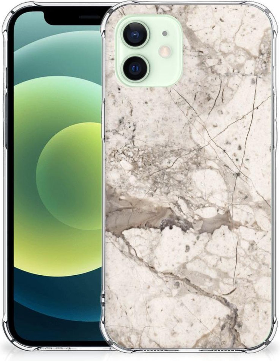 iPhone 12 Mini Anti-Shock Hoesje Marmer Beige
