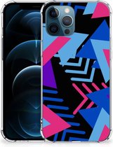 Telefoonhoesje  iPhone 12 | 12 Pro TPU Case met transparante rand Funky Triangle