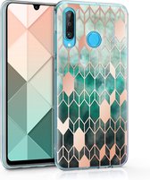 kwmobile telefoonhoesje voor Huawei P30 Lite - Hoesje voor smartphone in blauw / roségoud - Glory design