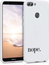 kwmobile telefoonhoesje compatibel met Huawei Enjoy 7S / P Smart (2017) - Hoesje voor smartphone in zwart / wit - Nope design