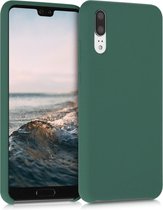 kwmobile telefoonhoesje voor Huawei P20 - Hoesje met siliconen coating - Smartphone case in dennengroen