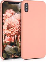kwmobile telefoonhoesje voor Apple iPhone XS Max - Hoesje met siliconen coating - Smartphone case in roze grapefruit