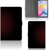 Stand Case Samsung Galaxy Tab S6 Lite | Tab S6 Lite 2022 Tablet Hoes met Magneetsluiting Super als Vaderdag Cadeaus Geruit Rood