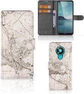 Coque avec pour Nokia 3.4 Portefeuille Marbre Beige