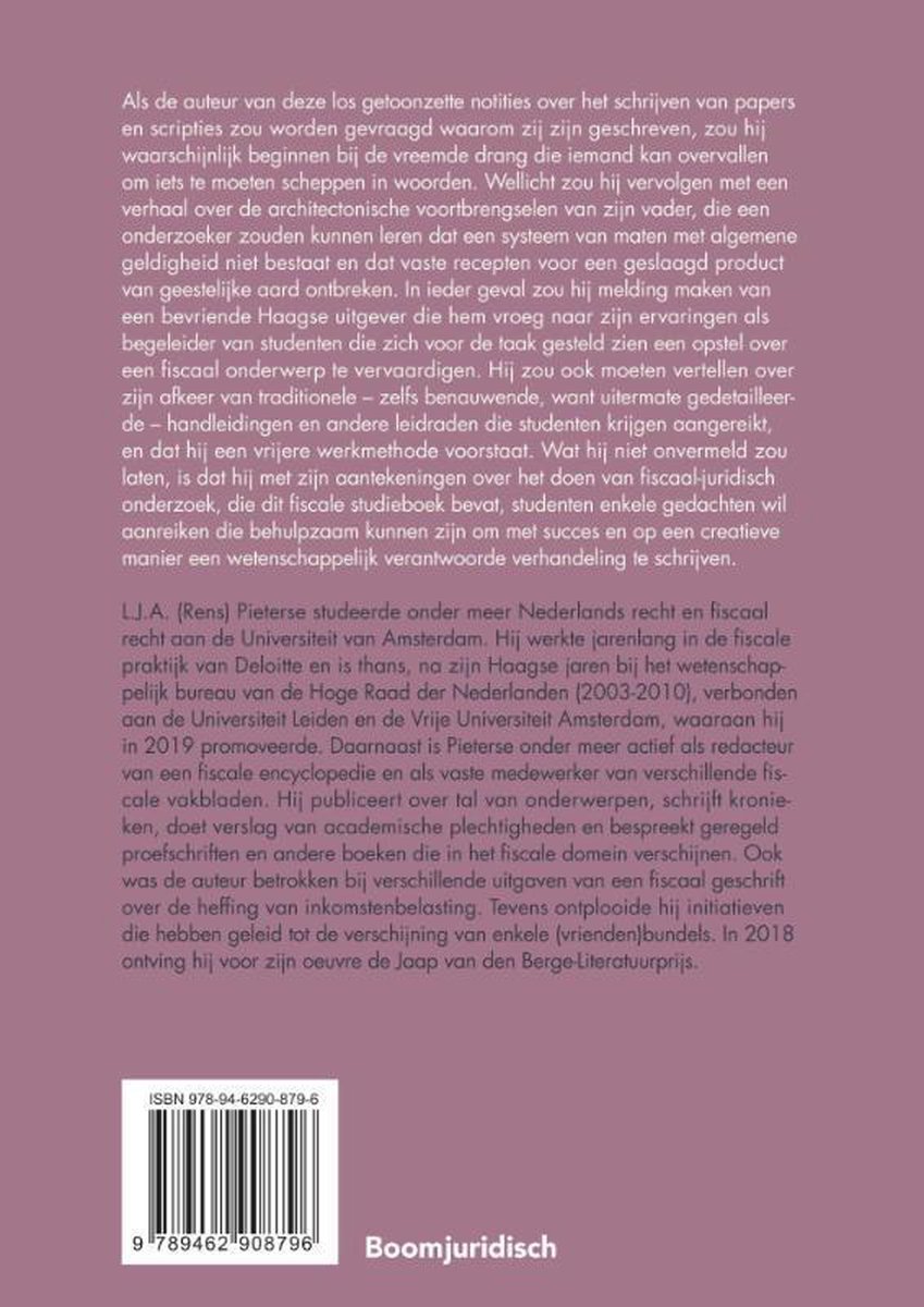 Fiscale methodologie - back cover