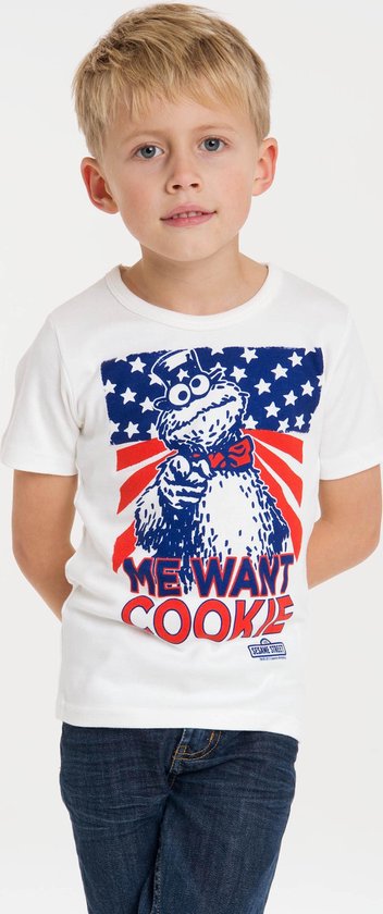 Sesamstraat Koekiemonster cookie kinder shirt - Logoshirt - 140/152