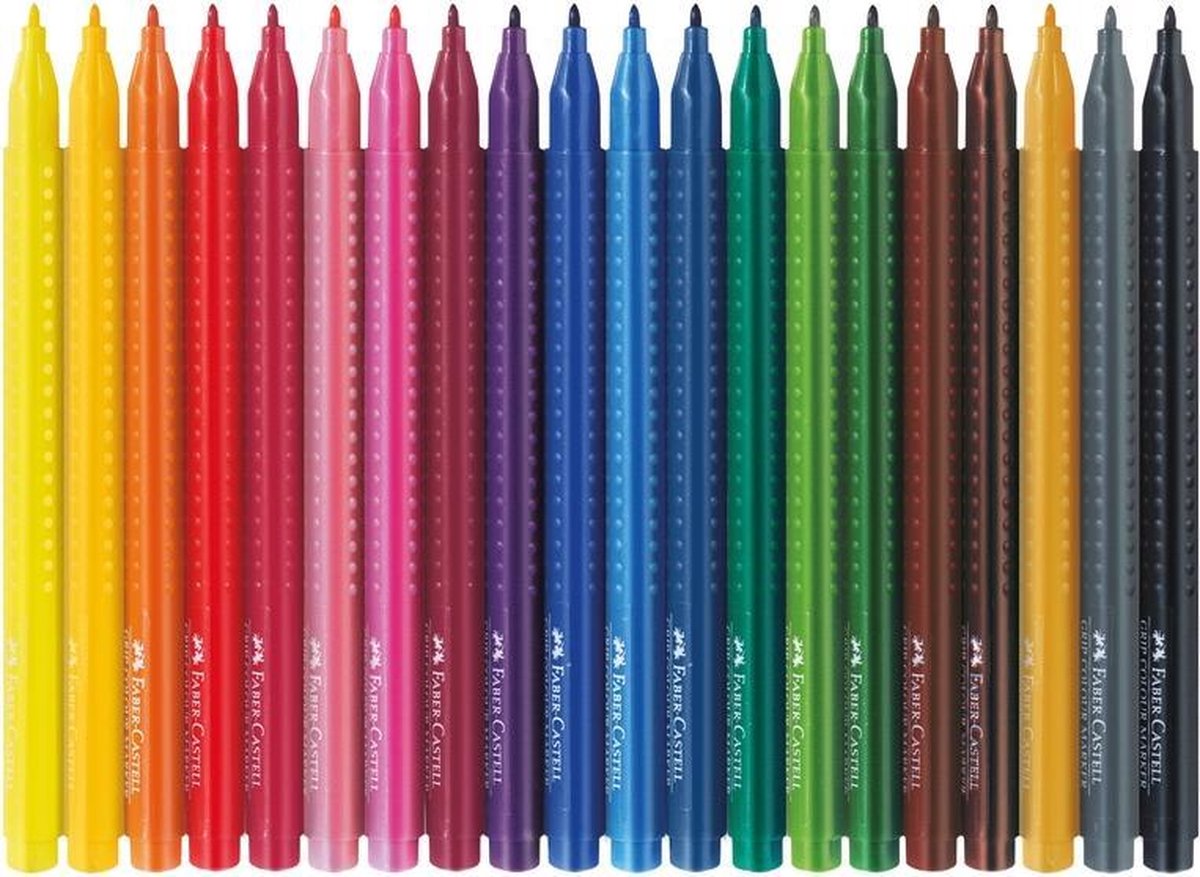Faber-Castell viltstiften - Grip Colour - etui 20 stuks - FC-155320 — cadeau in Spellen & Speelgoed - foto 5