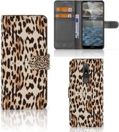 Book Cover Nokia 2.4 Smartphone Hoesje Leopard