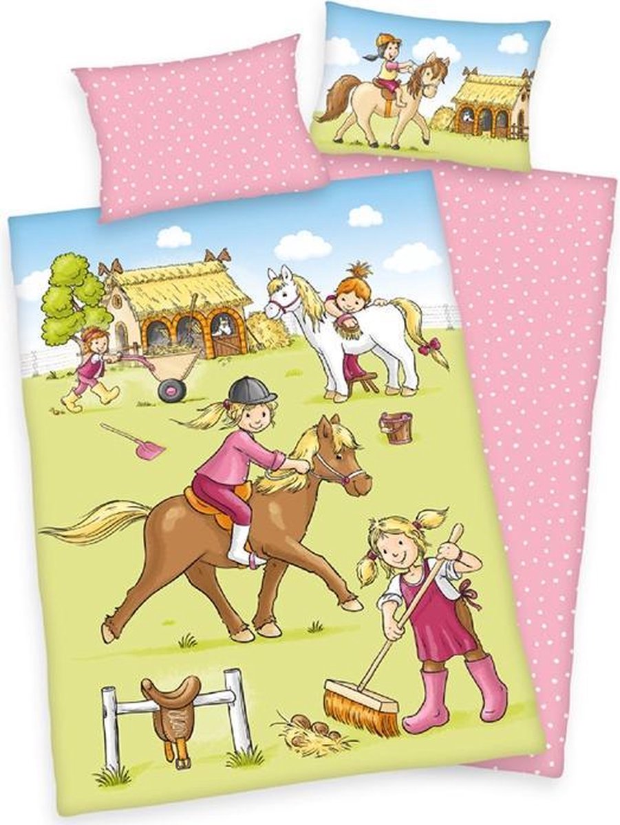 Flanel Dekbedovertrek Ponyfarm Ledikant