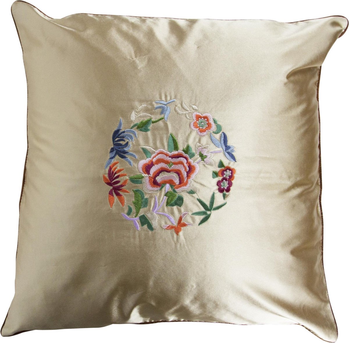 Fine Asianliving Chinese Kussen Beige Bloemen 45x45cm