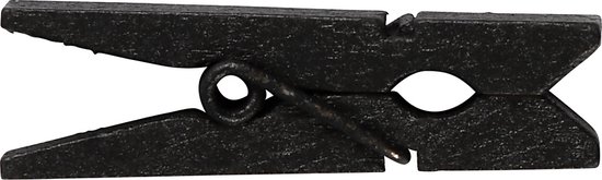 Mini wasknijper, afm 35x7 mm, dikte 9 mm, zwart, 20 stuk/ 1 doos