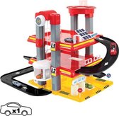 Mochtoys Speelset Garage 59 X 57 X 46 Cm Rood/zwart/geel/wit