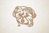 Wanddecoratie - Hond - Malteser 3 - S - 45x50cm - Eiken - muurdecoratie - Line Art
