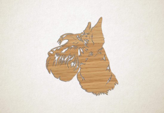 Wanddecoratie - Hond - Schotse terrier 2 - M - 66x60cm - Eiken - muurdecoratie - Line Art