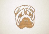 Wanddecoratie - Hond - Shar-Pei 2 - XS - 28x25cm - Eiken - muurdecoratie - Line Art