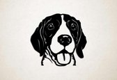 Wanddecoratie - Hond - Beagle 4 - L - 75x80cm - Zwart - muurdecoratie - Line Art