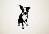 Wanddecoratie - Hond - Staffordshire Terrier 3 - M - 87x50cm - Zwart - muurdecoratie - Line Art
