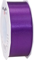 1x Luxe, brede Hobby/decoratie paarse satijnen sierlinten 4 cm/40 mm x 25 meter- Luxe kwaliteit - Cadeaulint satijnlint/ribbon