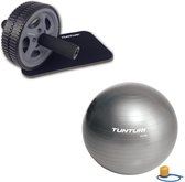 Tunturi - Fitness Set - Trainingswiel - Gymball Zilver 65 cm