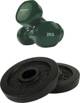 Tunturi - Fitness Set - Vinyl Dumbbell 2 x 2 kg - Halterschijven 2 x 1,25 kg